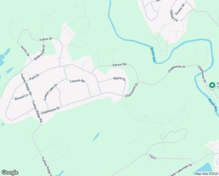 map of restaurants, bars, coffee shops, grocery stores, and more near 459 Winona Lakes in East Stroudsburg