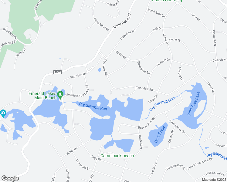 map of restaurants, bars, coffee shops, grocery stores, and more near 103 Eagle View Run in Long Pond