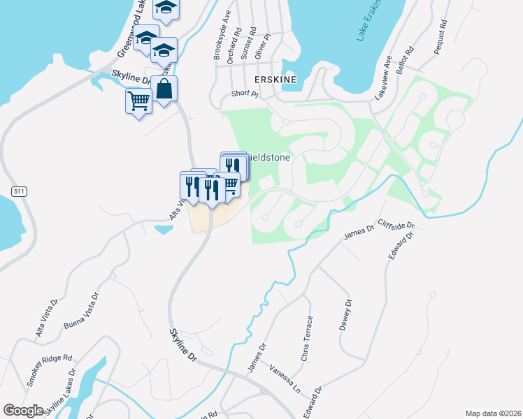 map of restaurants, bars, coffee shops, grocery stores, and more near 20 Foxhill Lane in Ringwood