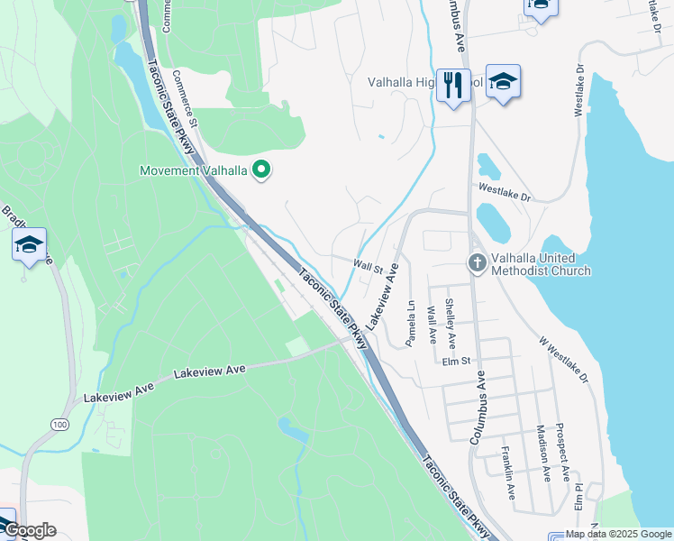 map of restaurants, bars, coffee shops, grocery stores, and more near 14 Grand Boulevard in Valhalla