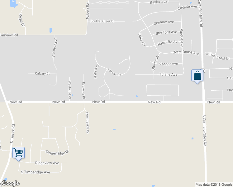 map of restaurants, bars, coffee shops, grocery stores, and more near 5804 Herons Boulevard in Youngstown