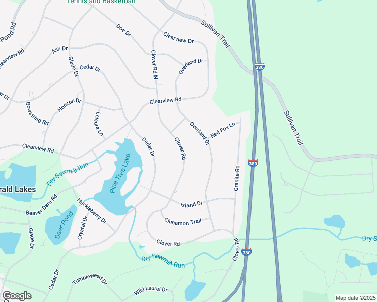 map of restaurants, bars, coffee shops, grocery stores, and more near 1566 Clover Road in Long Pond