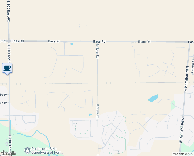 map of restaurants, bars, coffee shops, grocery stores, and more near 791 North Noyer Road in Fort Wayne