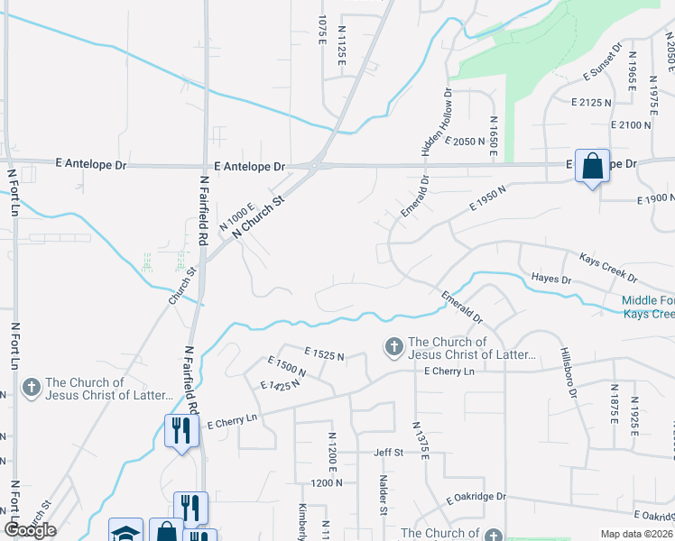 map of restaurants, bars, coffee shops, grocery stores, and more near 1711 East Amaryllis Way in Layton