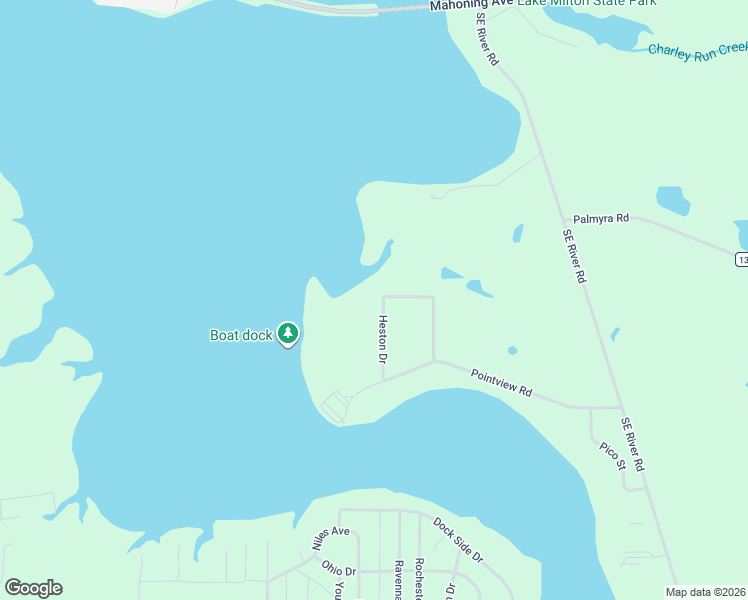 map of restaurants, bars, coffee shops, grocery stores, and more near 2260 Heston Drive in Lake Milton