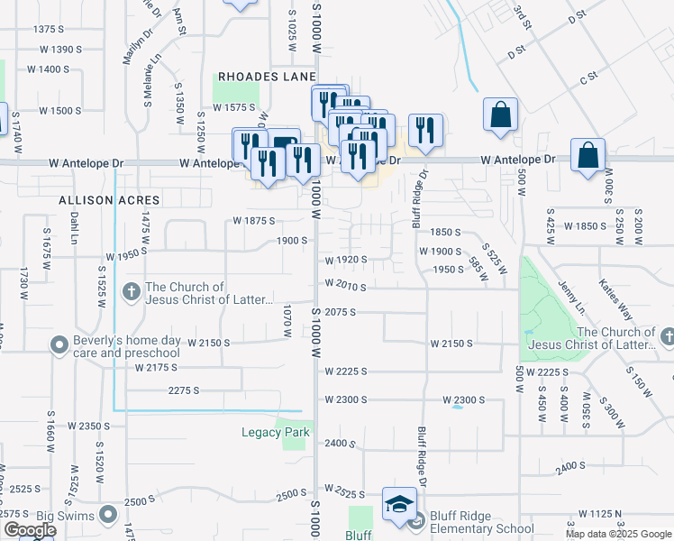 map of restaurants, bars, coffee shops, grocery stores, and more near 929 West 1920 South in Syracuse