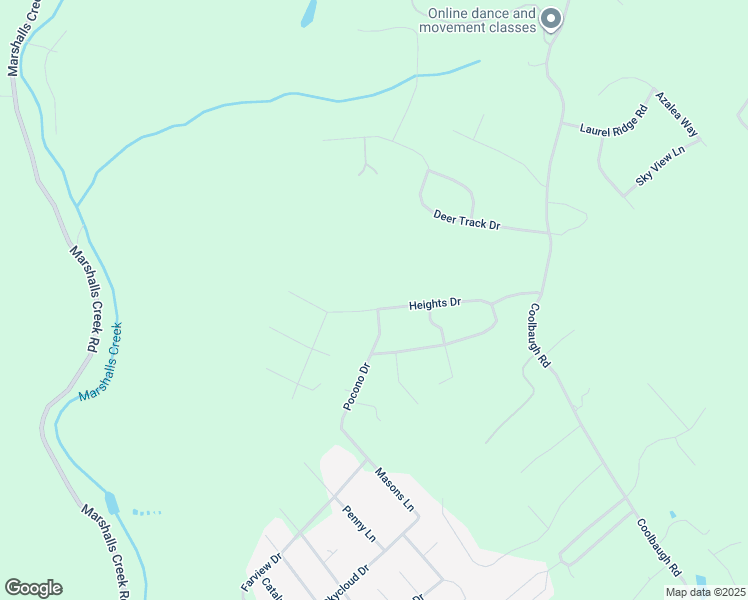map of restaurants, bars, coffee shops, grocery stores, and more near 3256 Heights Drive in East Stroudsburg