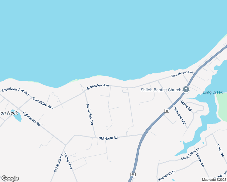 map of restaurants, bars, coffee shops, grocery stores, and more near 365 Chablis Path in Southold