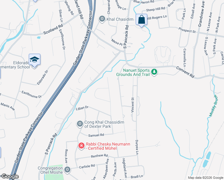 map of restaurants, bars, coffee shops, grocery stores, and more near 9 Cheryl Street in Chestnut Ridge