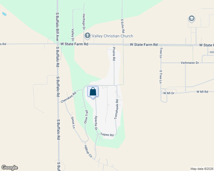 map of restaurants, bars, coffee shops, grocery stores, and more near 600 Arrowhead Drive in North Platte