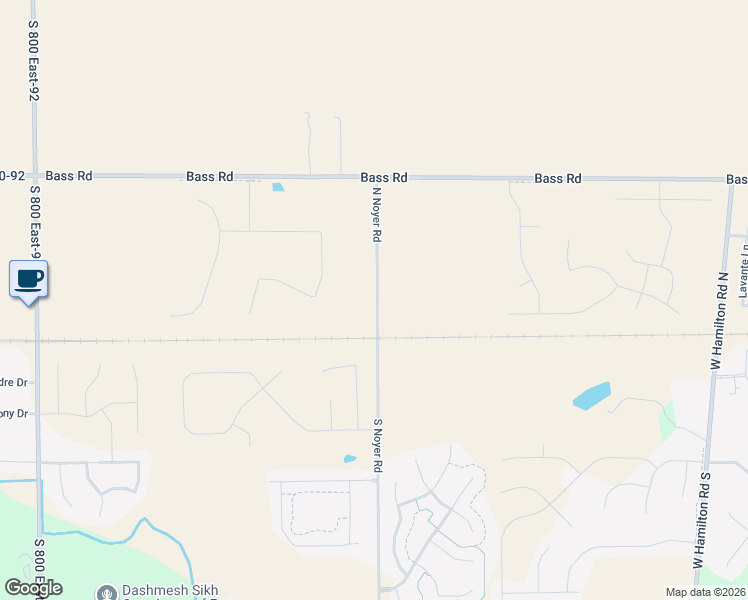 map of restaurants, bars, coffee shops, grocery stores, and more near 791 North Noyer Road in Fort Wayne