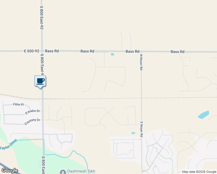 map of restaurants, bars, coffee shops, grocery stores, and more near 615 North Noyer Road in Fort Wayne