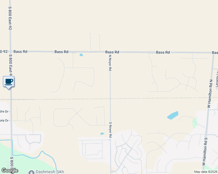 map of restaurants, bars, coffee shops, grocery stores, and more near 791 North Noyer Road in Fort Wayne