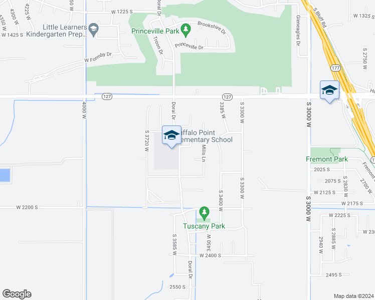 map of restaurants, bars, coffee shops, grocery stores, and more near 3541 West 1925 South in Syracuse