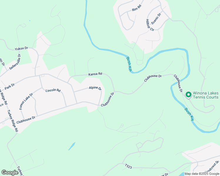 map of restaurants, bars, coffee shops, grocery stores, and more near 6190 Kansa Road in East Stroudsburg
