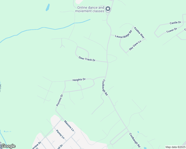 map of restaurants, bars, coffee shops, grocery stores, and more near 3204 Heights Drive in East Stroudsburg