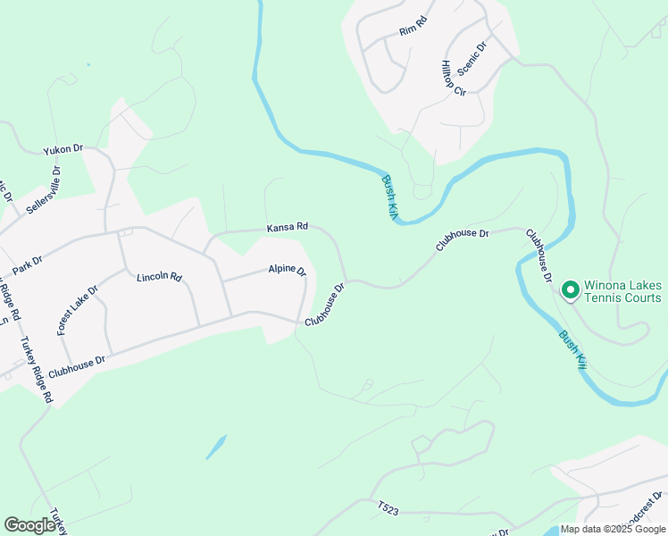 map of restaurants, bars, coffee shops, grocery stores, and more near 6190 Kansa Road in East Stroudsburg
