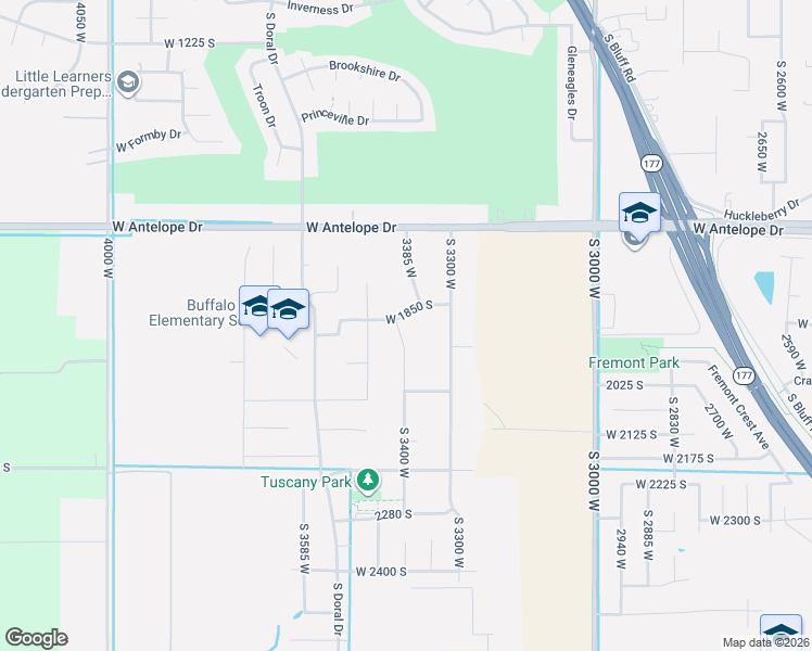 map of restaurants, bars, coffee shops, grocery stores, and more near 3462 West 1850 South in Syracuse