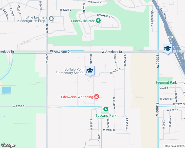 map of restaurants, bars, coffee shops, grocery stores, and more near 1924 South Doral Drive in Syracuse