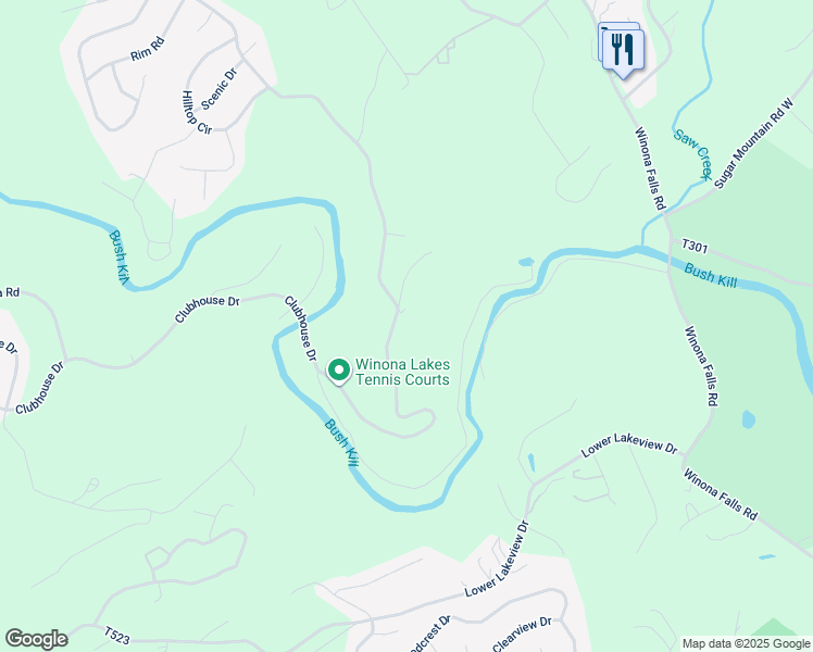 map of restaurants, bars, coffee shops, grocery stores, and more near 548 Clubhouse Drive in East Stroudsburg