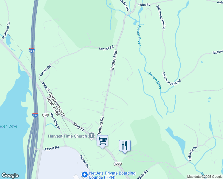 map of restaurants, bars, coffee shops, grocery stores, and more near 1 Whitney Drive in Greenwich