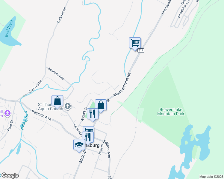 map of restaurants, bars, coffee shops, grocery stores, and more near 1 Beardslee Hill Drive in Franklin