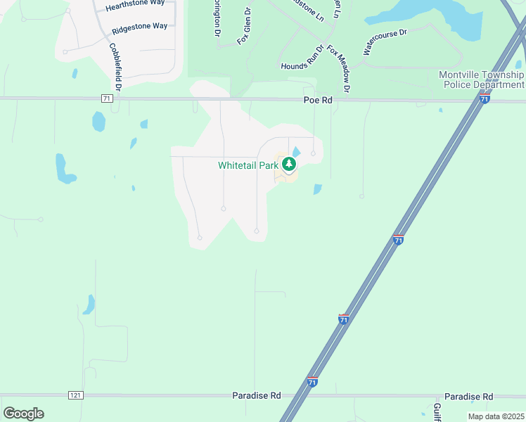 map of restaurants, bars, coffee shops, grocery stores, and more near 4340 Deer Run Drive in Medina