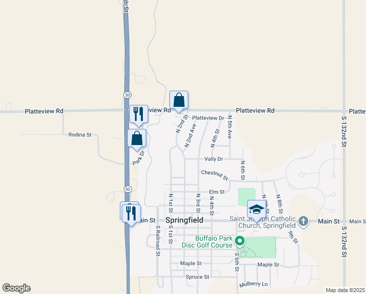 map of restaurants, bars, coffee shops, grocery stores, and more near 785 North 2nd Street in Springfield