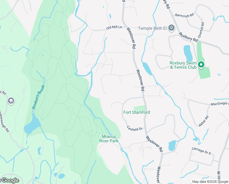 map of restaurants, bars, coffee shops, grocery stores, and more near 166 Highline Trail South in Stamford