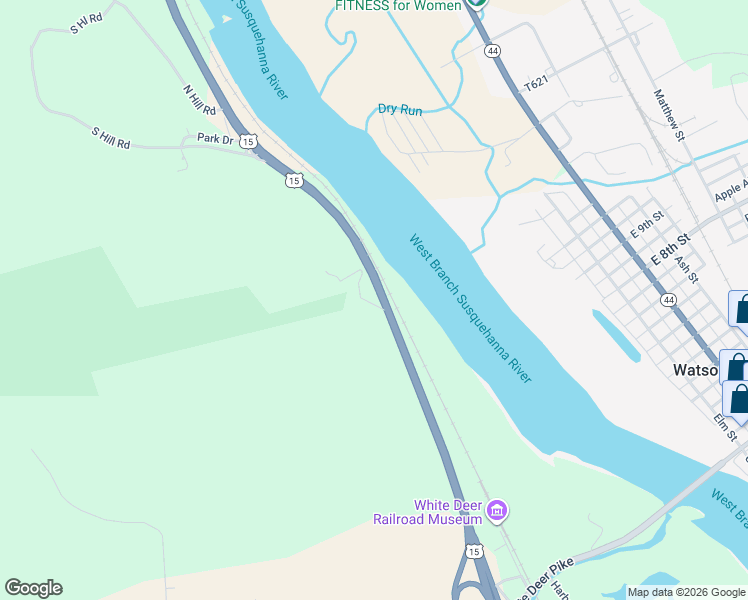 map of restaurants, bars, coffee shops, grocery stores, and more near 50 Joe Road in New Columbia