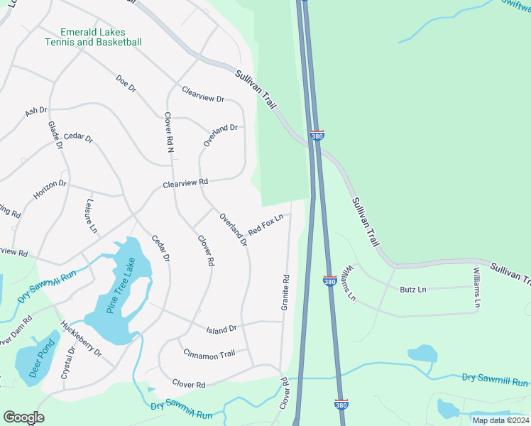 map of restaurants, bars, coffee shops, grocery stores, and more near 5513 Red Fox Lane in Long Pond