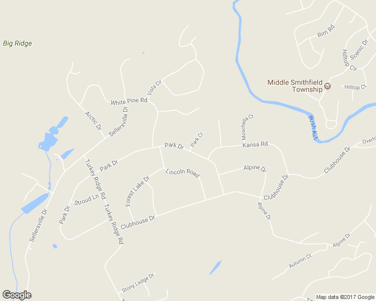 map of restaurants, bars, coffee shops, grocery stores, and more near 1182 Park Drive in East Stroudsburg