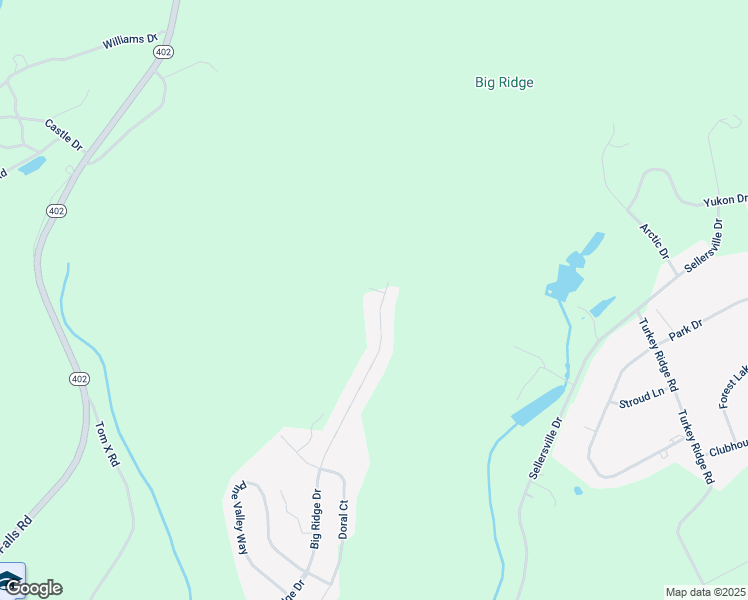 map of restaurants, bars, coffee shops, grocery stores, and more near 2005 Muirfield Way in East Stroudsburg