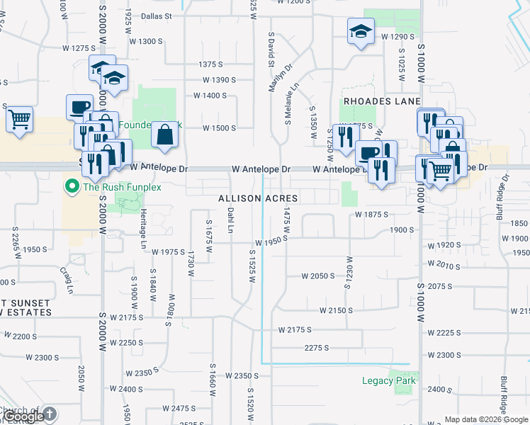 map of restaurants, bars, coffee shops, grocery stores, and more near 1902 1485 West in Syracuse