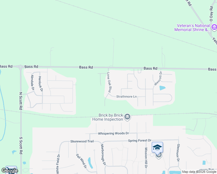 map of restaurants, bars, coffee shops, grocery stores, and more near 1111 Crocus Lane in Fort Wayne