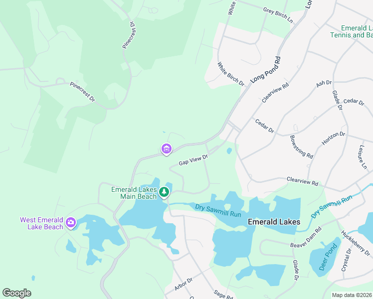 map of restaurants, bars, coffee shops, grocery stores, and more near 747-749 Gap View Dr in Long Pond