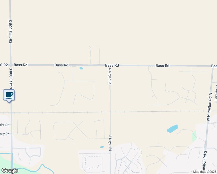 map of restaurants, bars, coffee shops, grocery stores, and more near 703 North Noyer Road in Fort Wayne