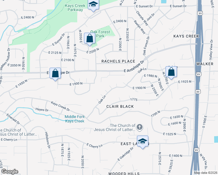 map of restaurants, bars, coffee shops, grocery stores, and more near 1907 North Bridge Court in Layton