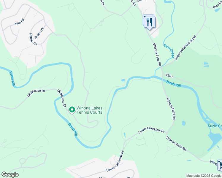 map of restaurants, bars, coffee shops, grocery stores, and more near 1086 Stony Creek Road in East Stroudsburg