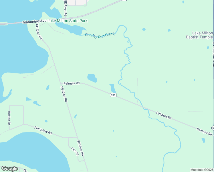 map of restaurants, bars, coffee shops, grocery stores, and more near 16474 Palmyra Road in Lake Milton