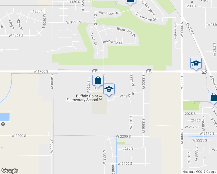 map of restaurants, bars, coffee shops, grocery stores, and more near 3562 1840 South in Syracuse