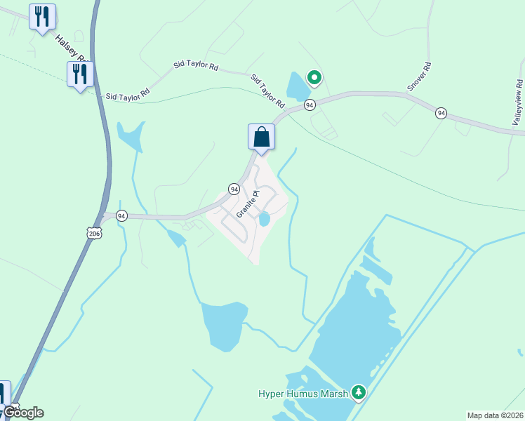 map of restaurants, bars, coffee shops, grocery stores, and more near 1 Tess Drive in Lafayette Township