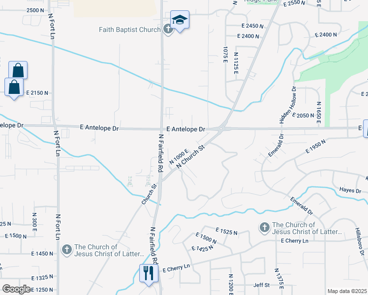 map of restaurants, bars, coffee shops, grocery stores, and more near 979 East Frost Way in Layton