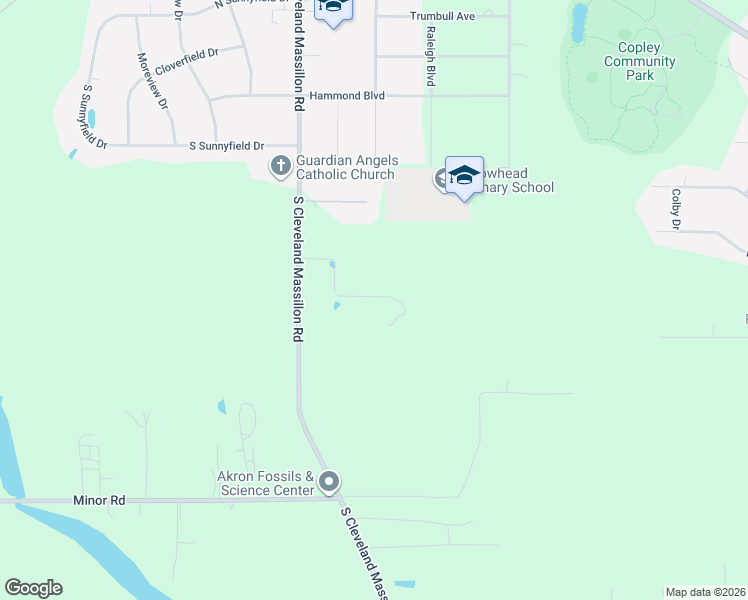 map of restaurants, bars, coffee shops, grocery stores, and more near 1799 South Cleveland Massillon Road in Akron