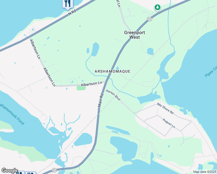 map of restaurants, bars, coffee shops, grocery stores, and more near 67900 Main Road in Greenport