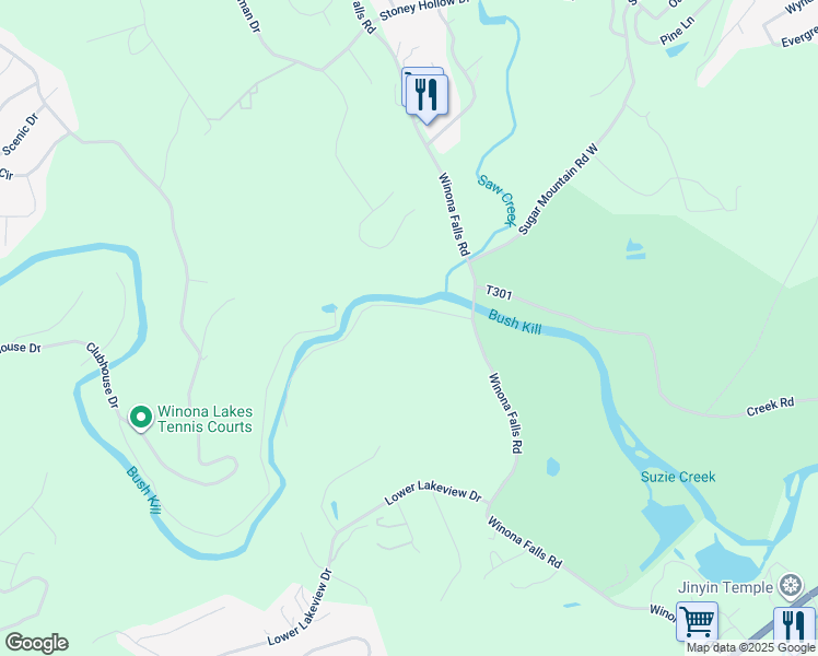 map of restaurants, bars, coffee shops, grocery stores, and more near 1029 Country Creek Lane in East Stroudsburg