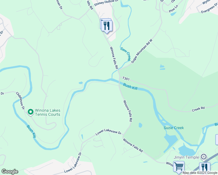 map of restaurants, bars, coffee shops, grocery stores, and more near 1021 Country Creek Lane in East Stroudsburg