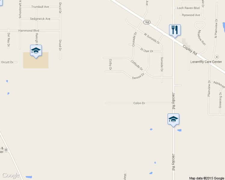 map of restaurants, bars, coffee shops, grocery stores, and more near 3023 Colon Drive in Akron