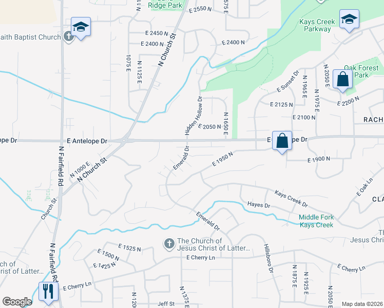 map of restaurants, bars, coffee shops, grocery stores, and more near 1465 Sego Lily Court in Layton