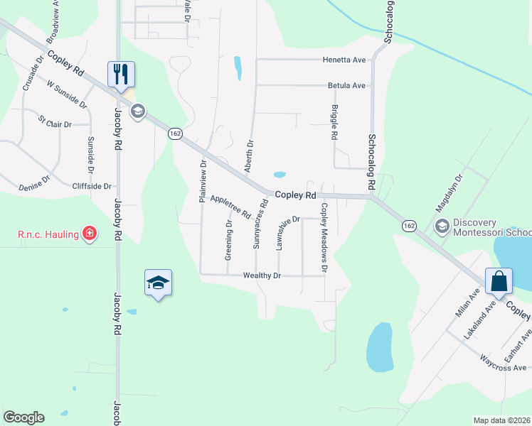 map of restaurants, bars, coffee shops, grocery stores, and more near 1467 Sunnyacres Road in Akron